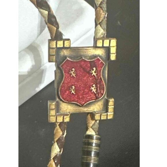 Medieval Red Shield Bolo Tie with Three Lions – Castlecore Festival - Picture 2 of 2